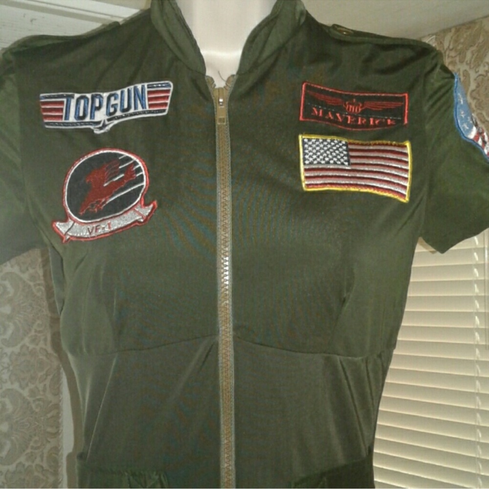 Halloween Green Flight Suit - Top gun pilot costume